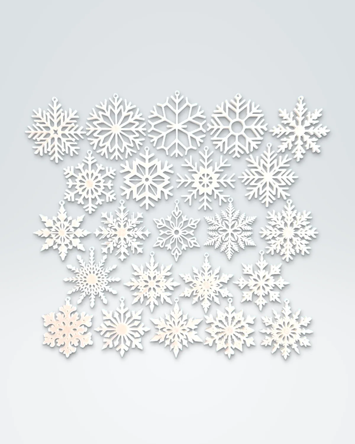 Pacote Decorativo de Flocos de Neve (23pçs)