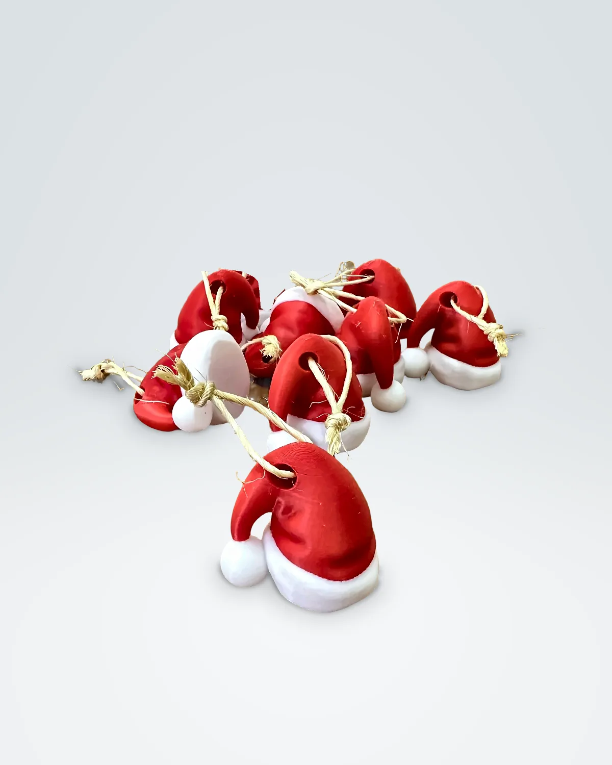Kit Enfeite para Árvore de Natal (9 pçs - Gorro Papai Noel)