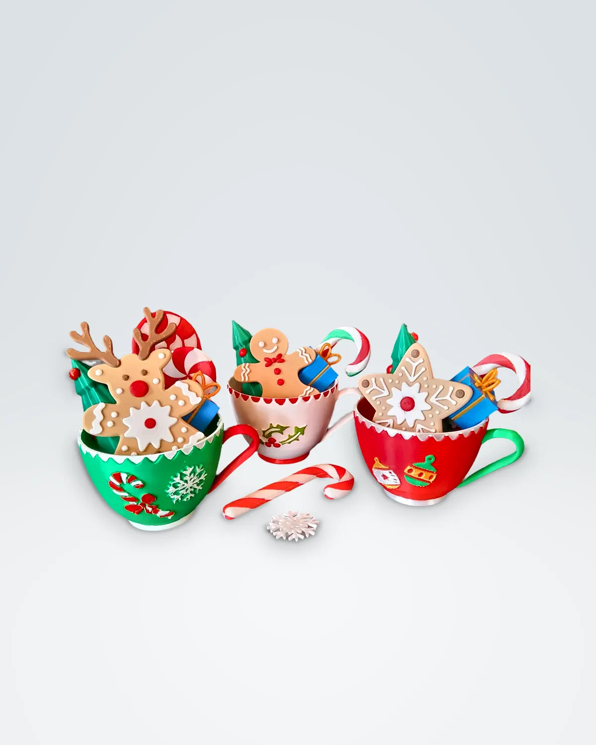 Kit Xícaras Decorativas Natalinas